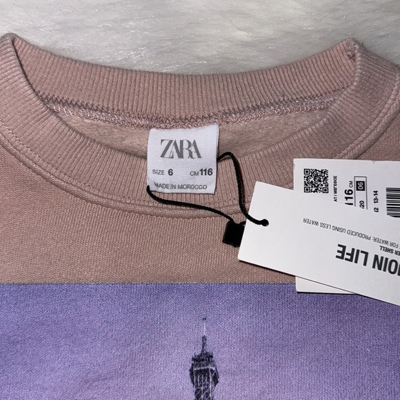 NWT! Girls Zara sweatshirt withh Eiffel Tower. Size 6 - Picture 3 of 4